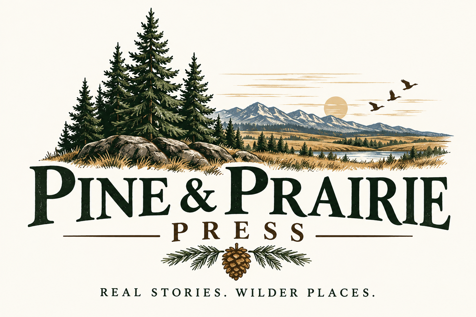 Pine & Prairie Press official illustrated publisher logo